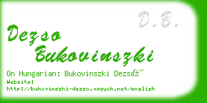 dezso bukovinszki business card